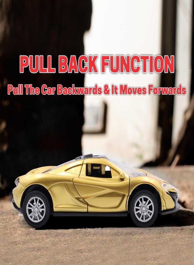 ويمسي سيارة سباق رياضية معدنية مصبوبة من WHIMSY، سيارة معدنية بصوت محرك واقعي، أضواء LED، أبواب قابلة للفتح والإغلاق، سيارة سحب للخلف مصنوعة من سبائك الزنك للأطفال فوق 3 سنوات، معتمدة من BIS (ذهبية). - Image 5